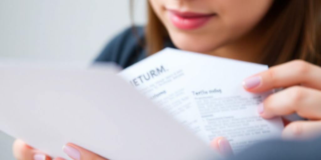 Person reviewing translated documents with a focused expression.