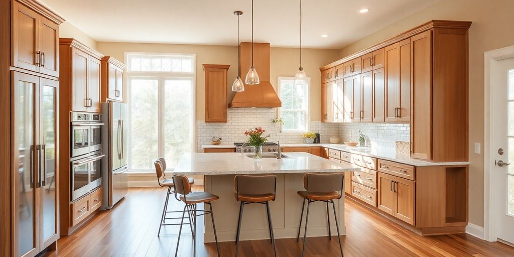 Modern kitchen with elegant cabinetry and bright natural light.