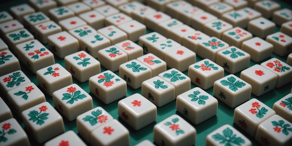 Mahjong tiles in a strategic artistic layout.