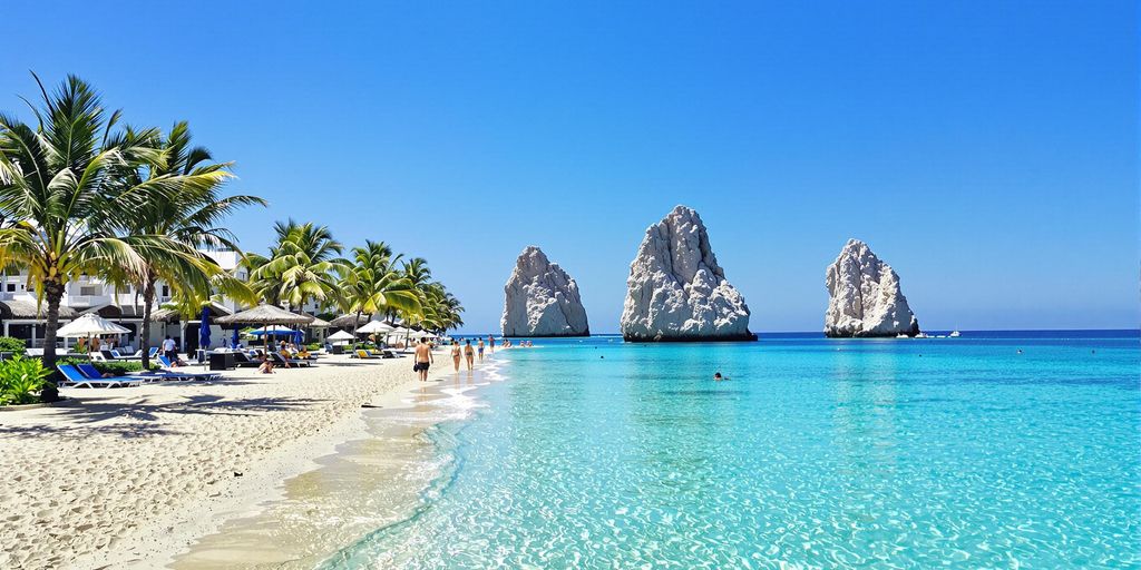 Beach in Cabo San Lucas during low season, September.