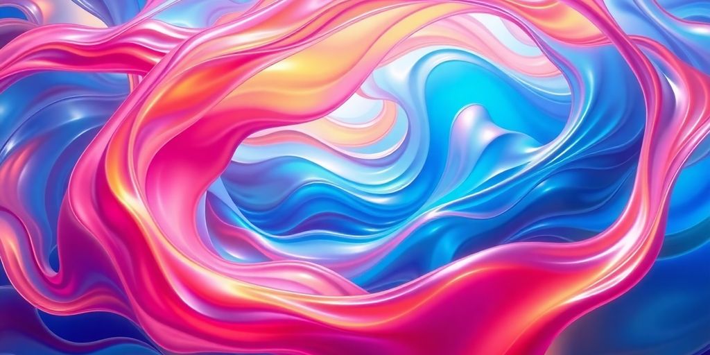 Vibrant abstract shapes and colors evolving