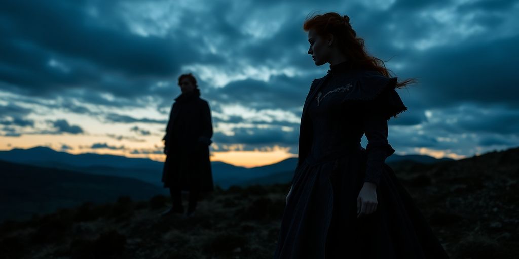 Jamie and Claire in Scottish Highlands