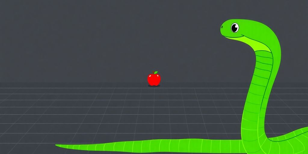 Green snake navigating Google game grid.