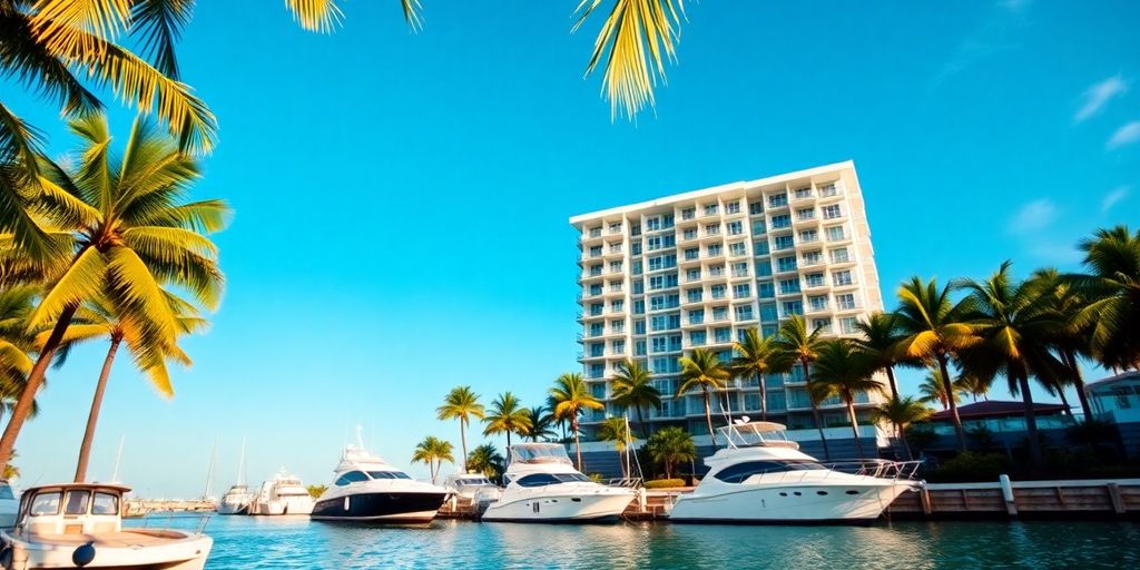 Waterfront Aventura condo and boat docks