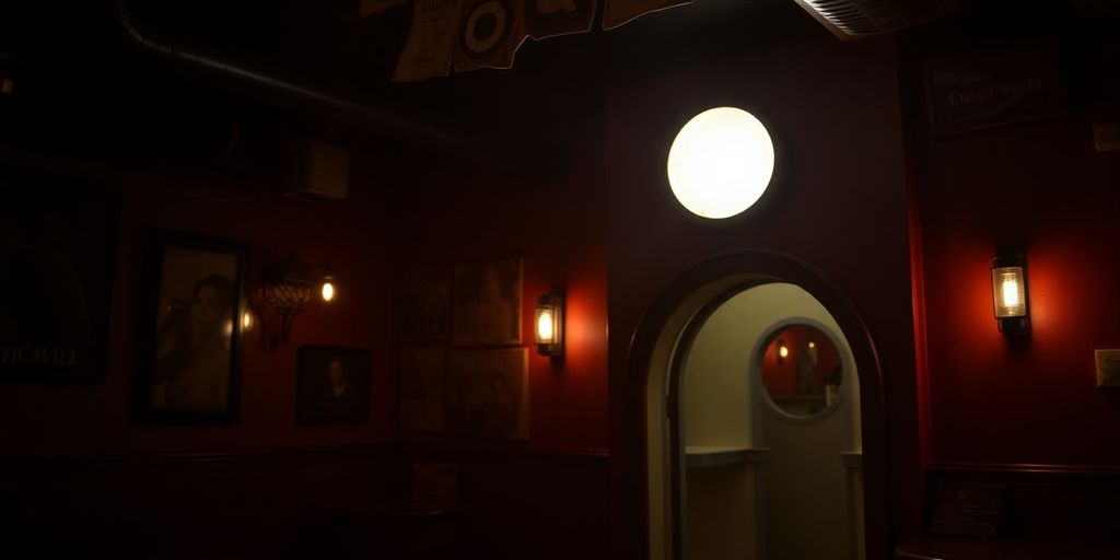 Intimate adult entertainment venue with a glory hole setup.