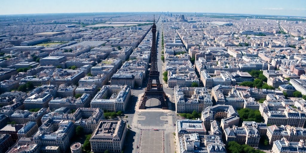 Carte aérienne de Paris, zones rouges d'interdiction de vol