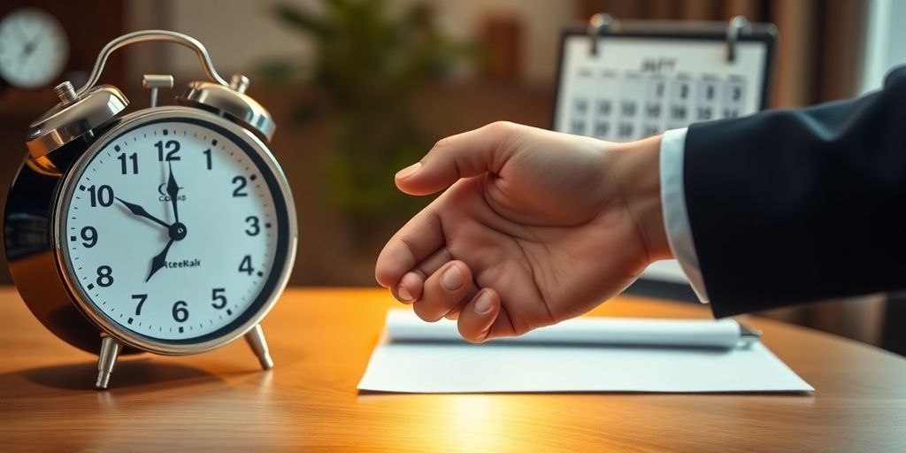 Clock, calendar, and handshake for successful appointments.