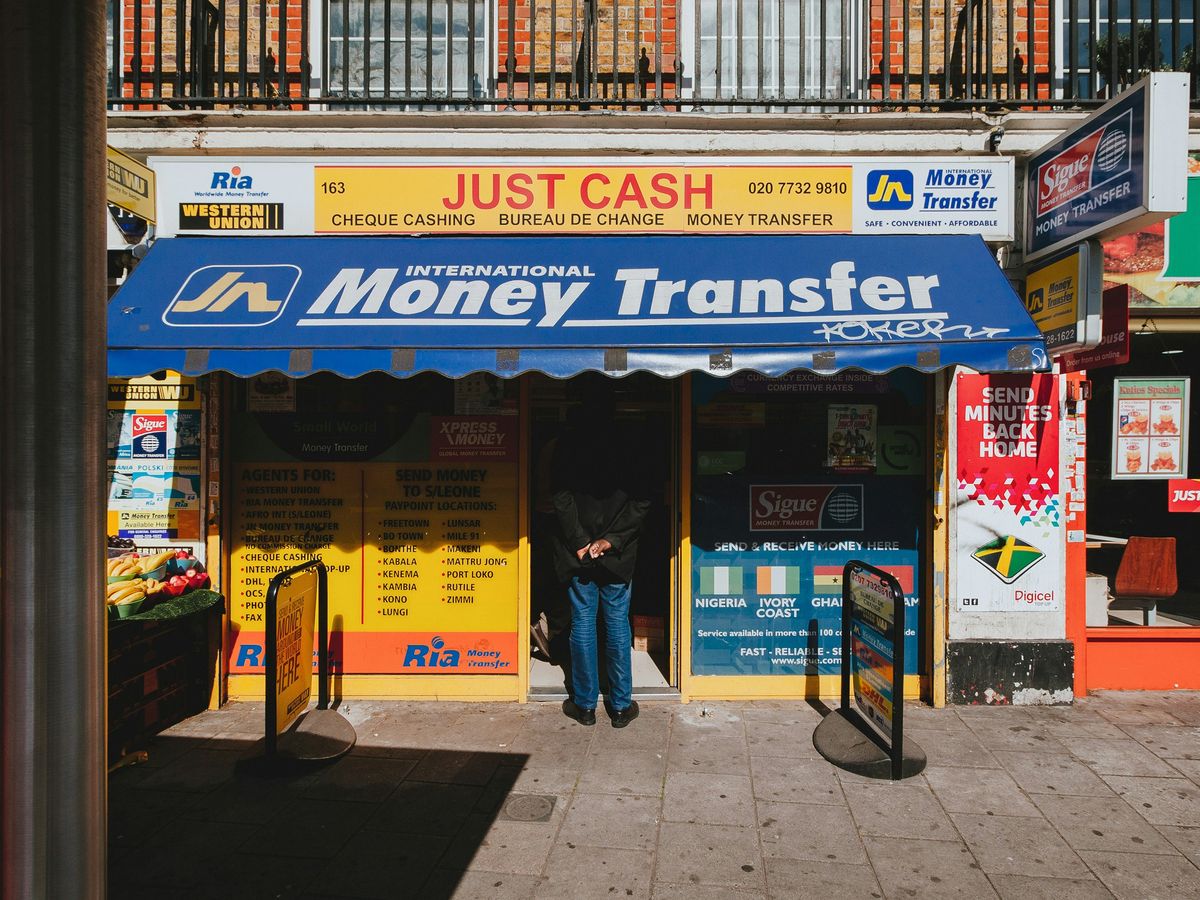 person standing in front of store