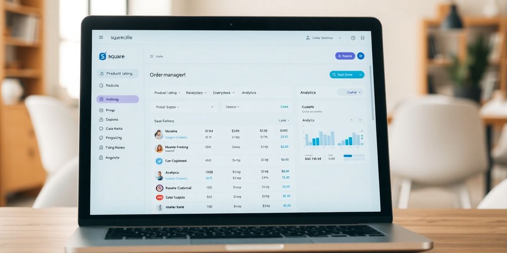 Close-up of Square Online dashboard on a laptop.