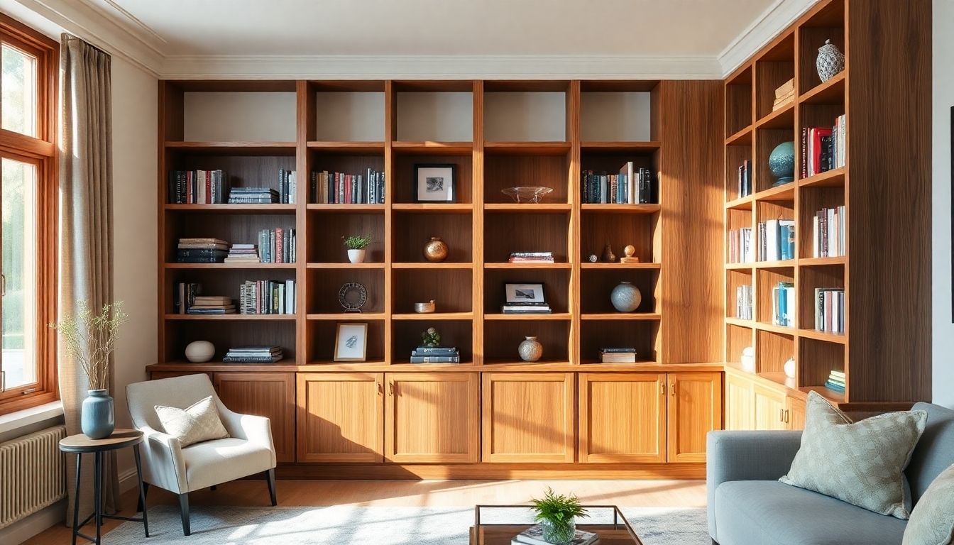 Custom wooden storage in a stylish London home.