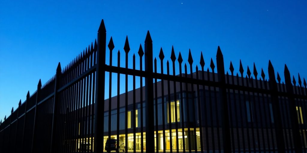 Security fence at commercial property in Devon.