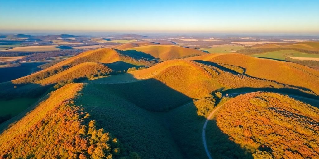 Vue aérienne des Hautes Fagnes en Belgique.