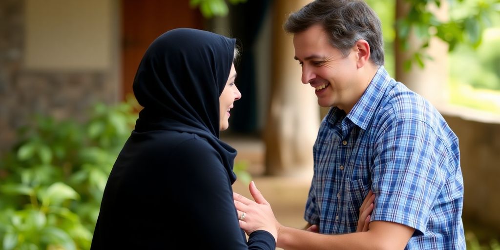 Person receiving support from a caring individual.