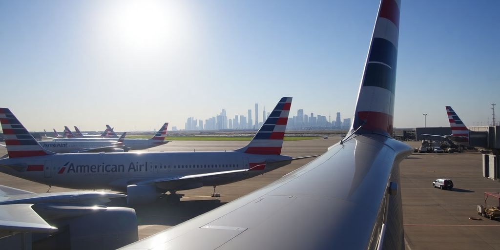 American Airlines planes at Dallas-Fort Worth airport.