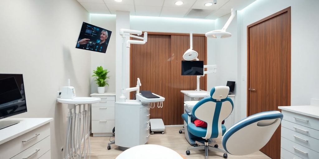 Clinique dentaire moderne avec matériel et personnel professionnels.
