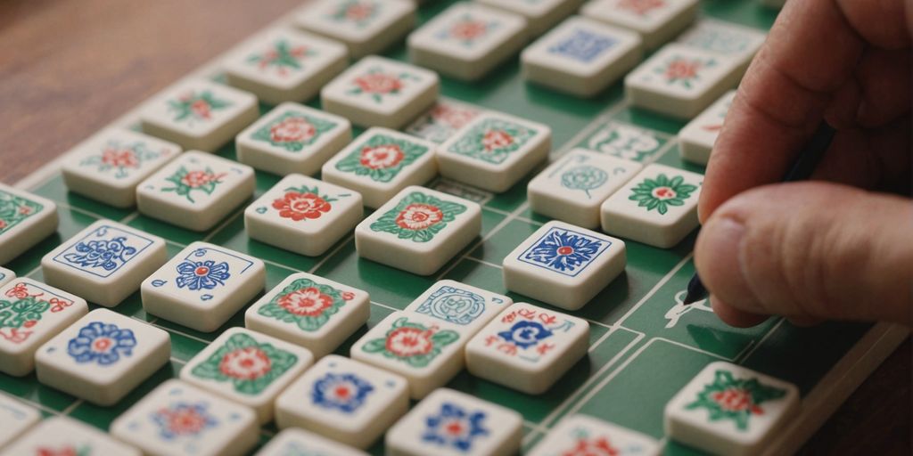 Hand drawing a Mahjong tile