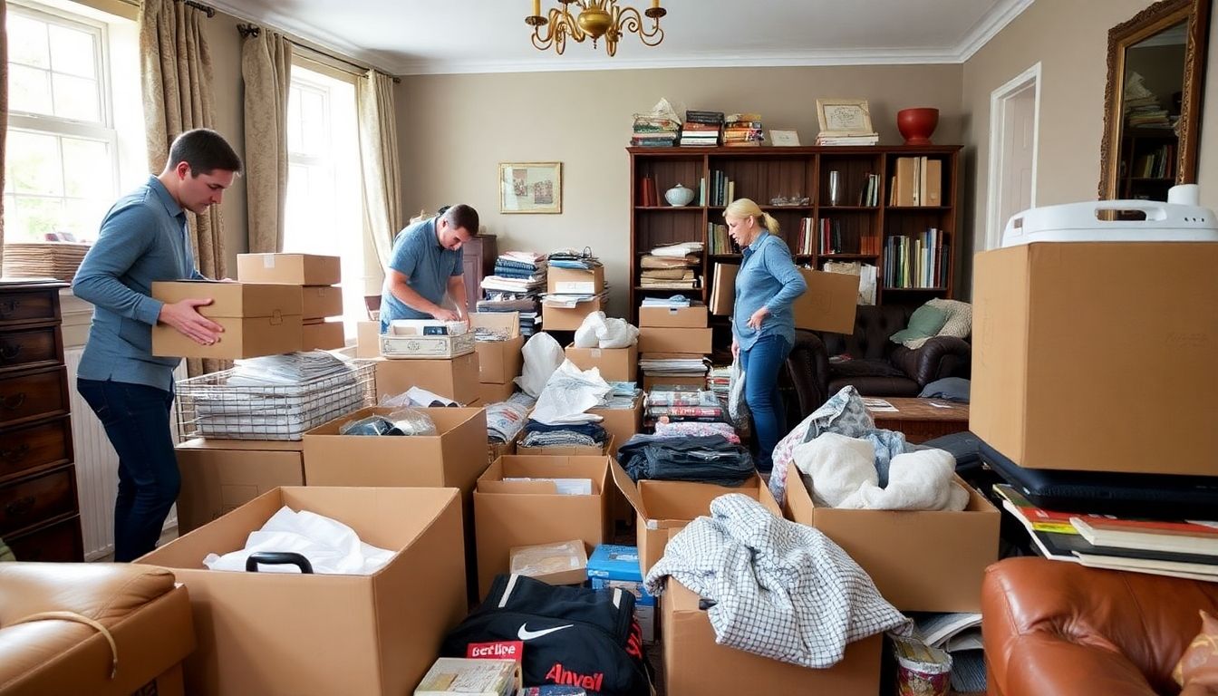 House clearance team working in a London property.