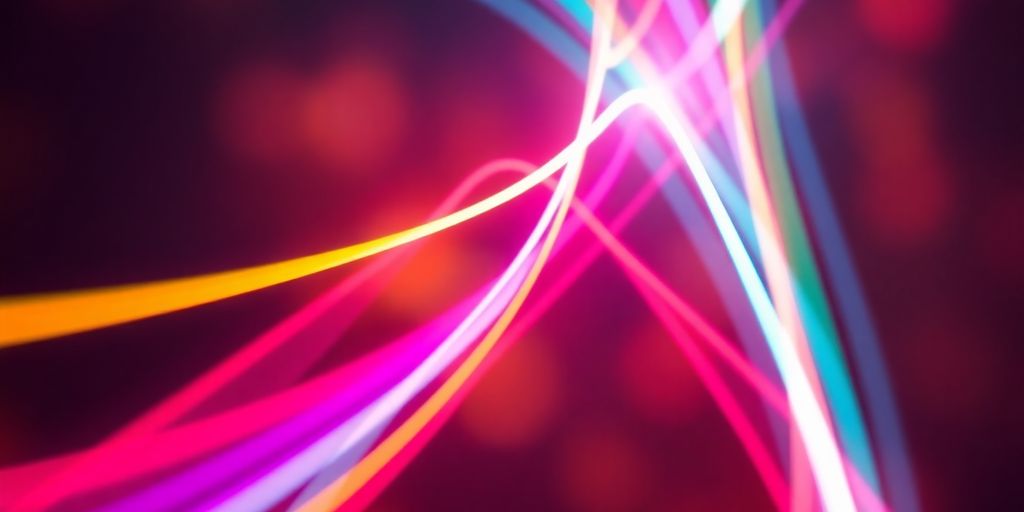 Colorful light trails converging, forming a unique pattern.