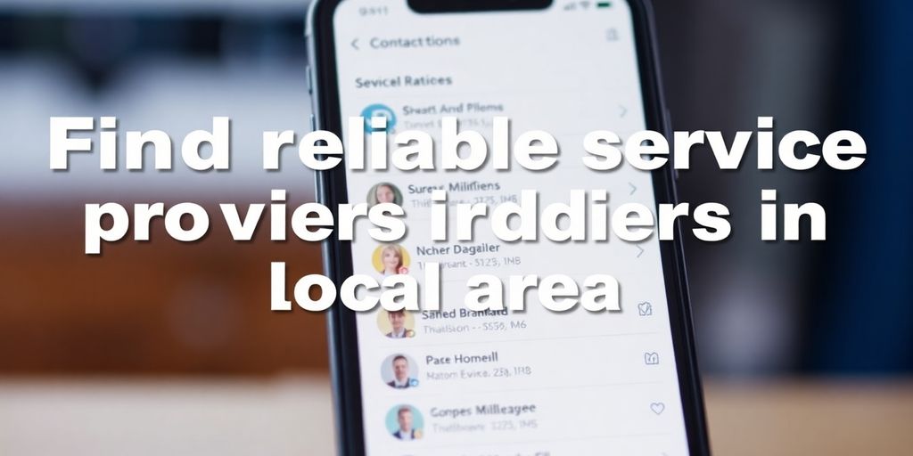 Smartphone displaying contact list for local services.