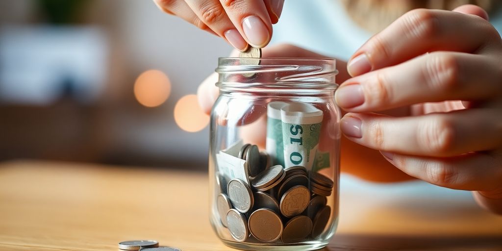 Pessoa economizando dinheiro com disciplina