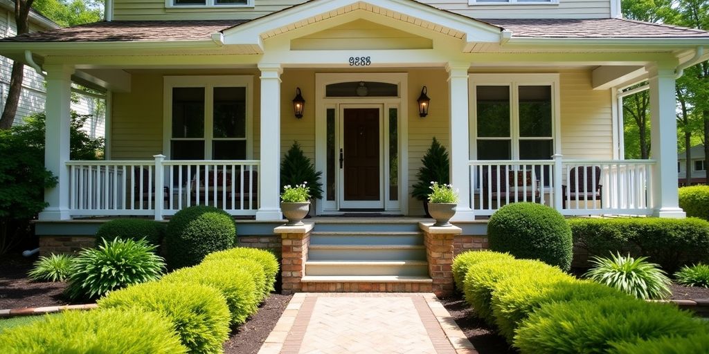 Beautifully remodeled home exterior with vibrant landscaping.