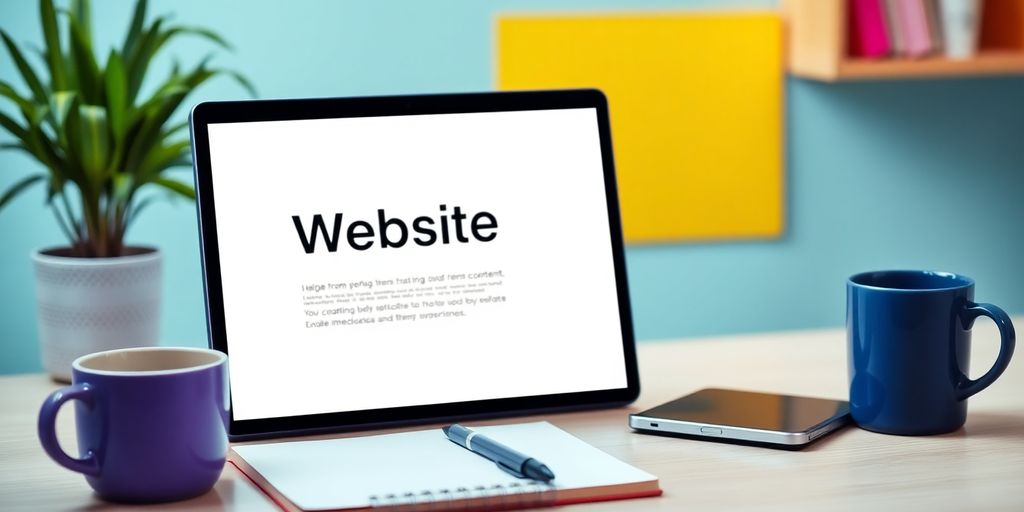 Modern workspace for creative startup website design.