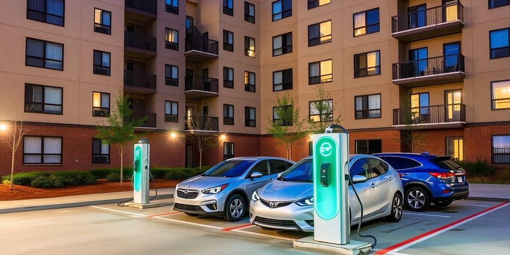 how have many apartment complexes delt with ev charging | AMPPAL