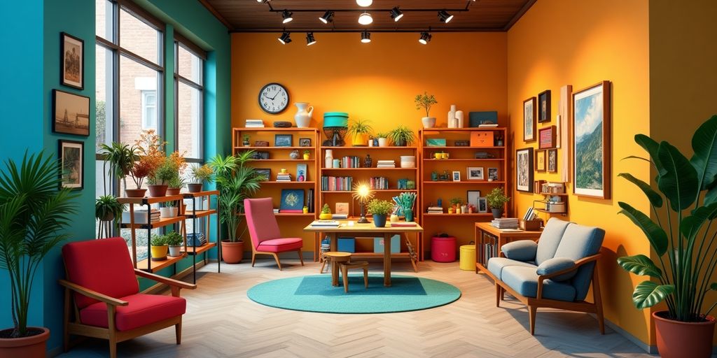 Farbenfrohe Bauhaus-Produkte in einem Online-Shop