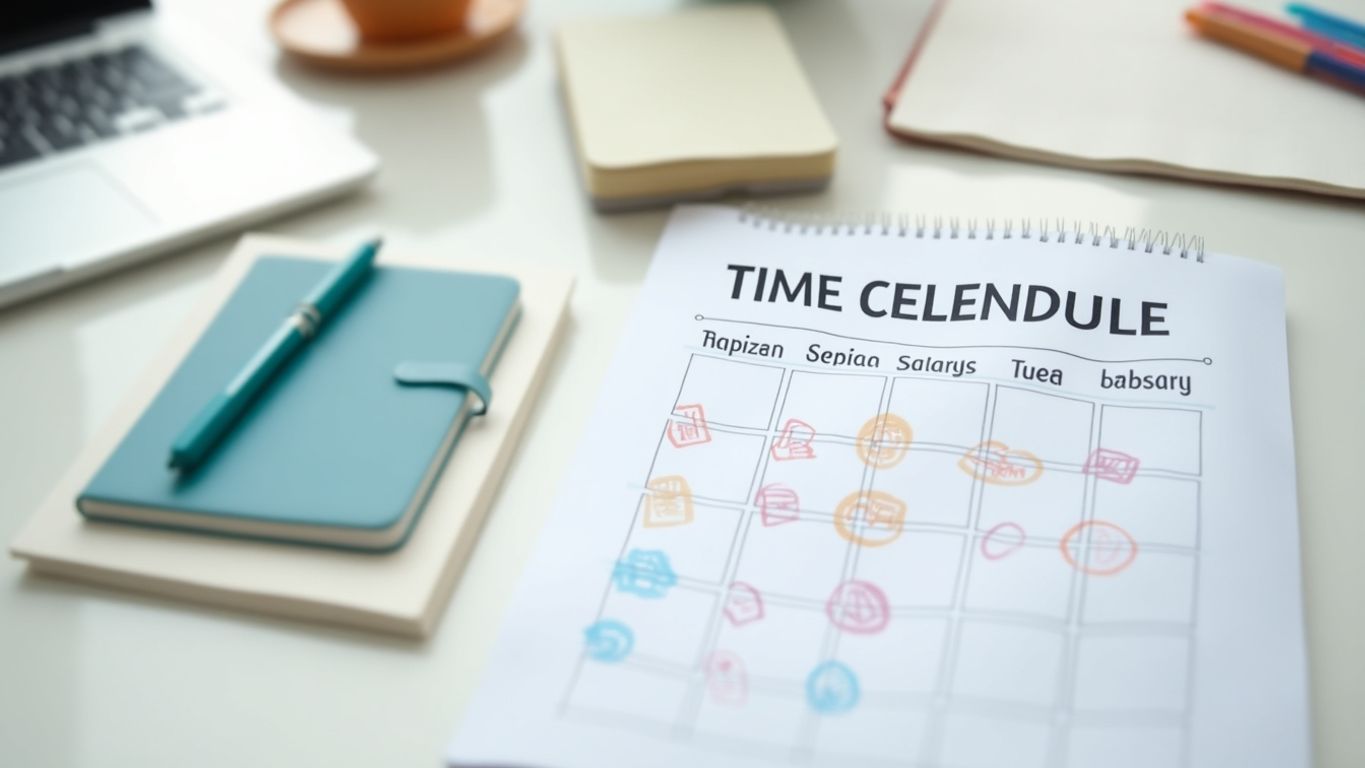 Calendar on a desk highlighting consistency in content posting.