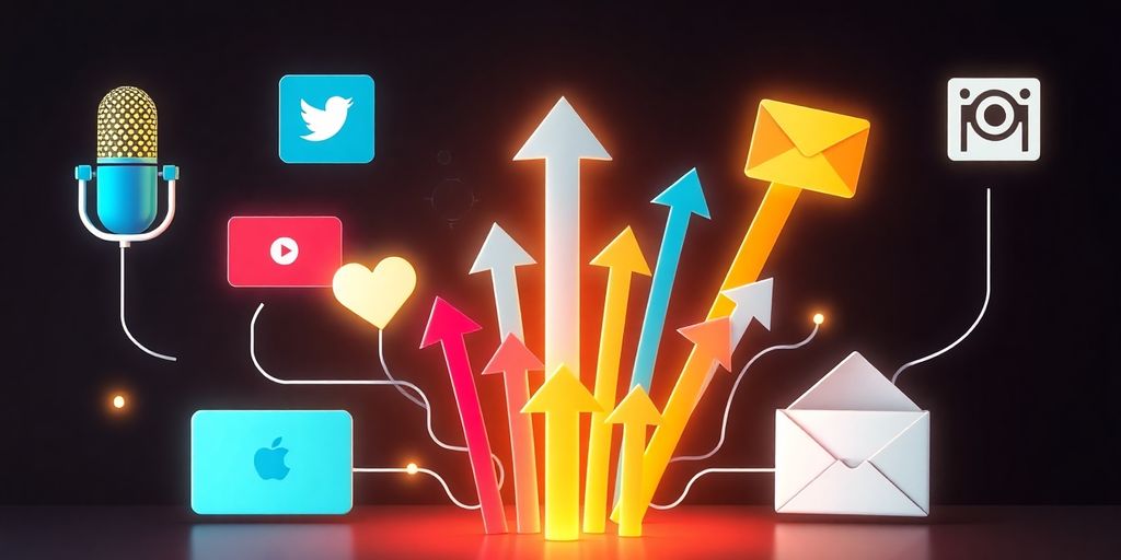 Diverse content, flowing traffic, business growth.