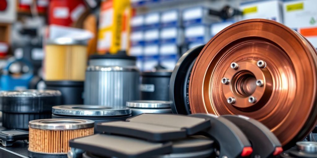 High-quality Mitsubishi auto parts displayed for purchase.