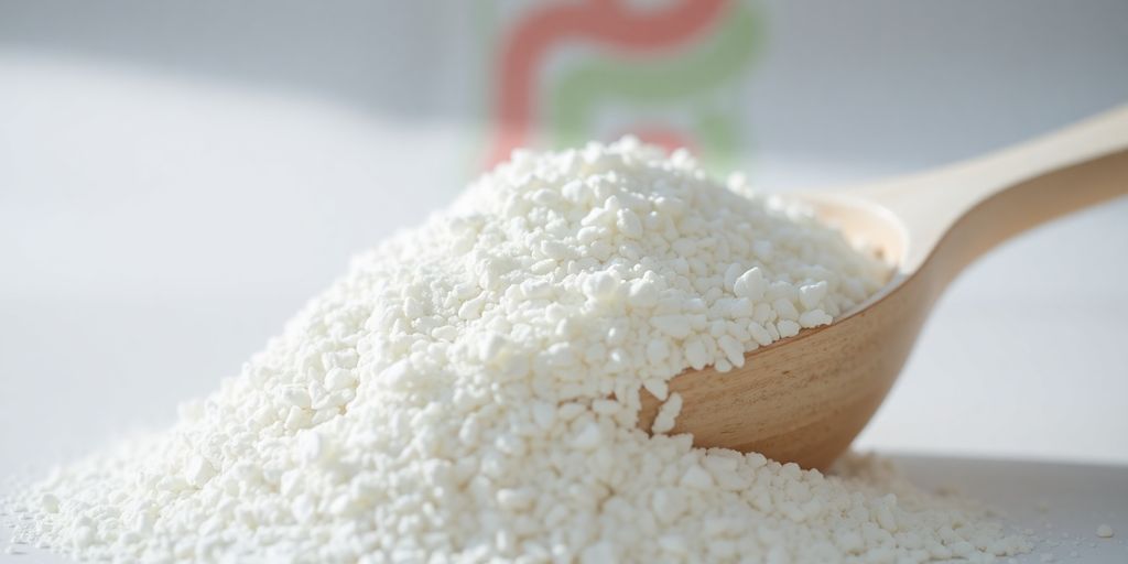 Fiber powder next to gut illustration.