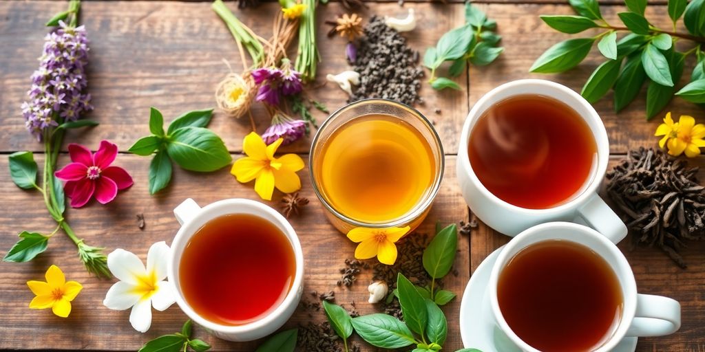 Chás naturais para alívio dos sintomas da menopausa.