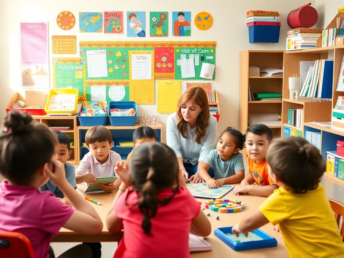 Clasroom cu copii care învață metode personalizate.