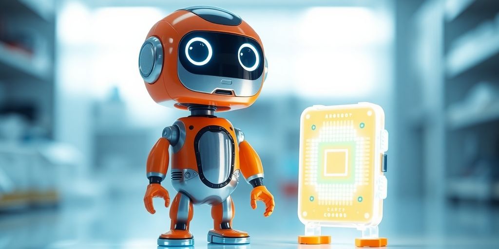 Toy robot, AI chip.