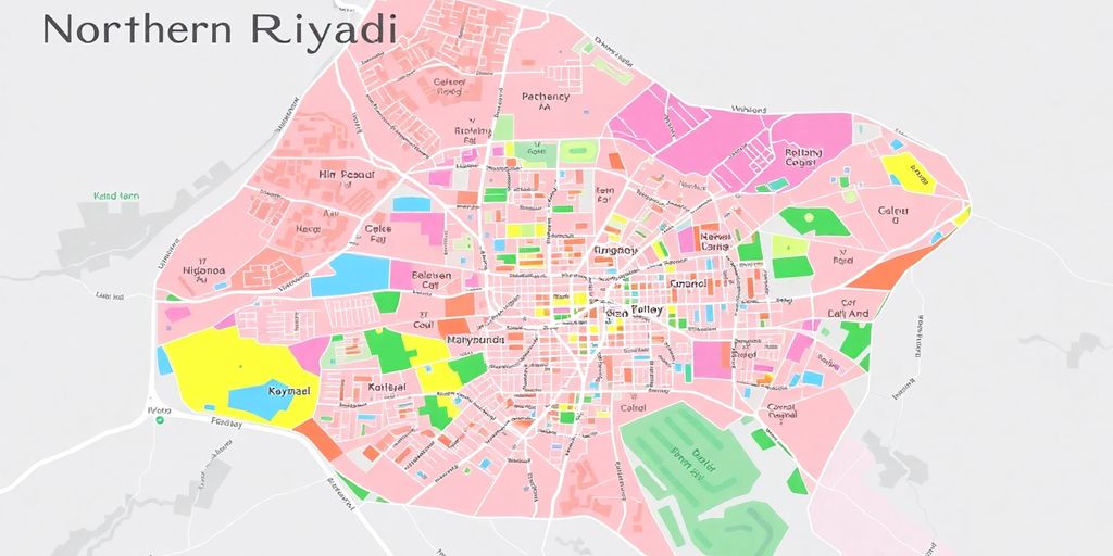خريطة حية لأحياء شمال الرياض.