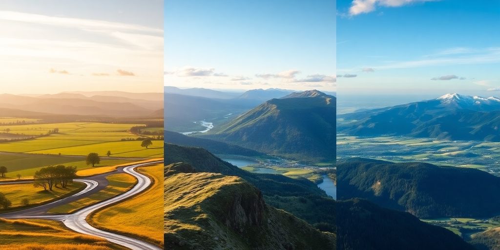 Trois paysages nationaux distincts et variés.