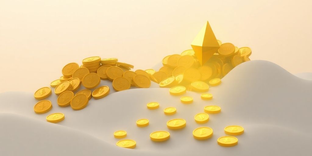 Ether symbol rising towards a peak.