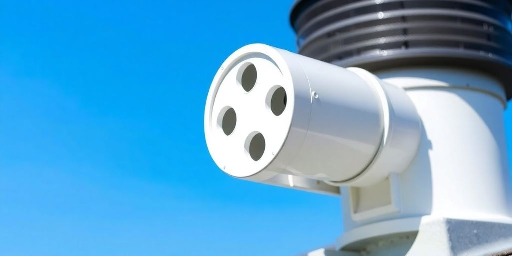 Close-up of a white PVC vent cap on a roof.