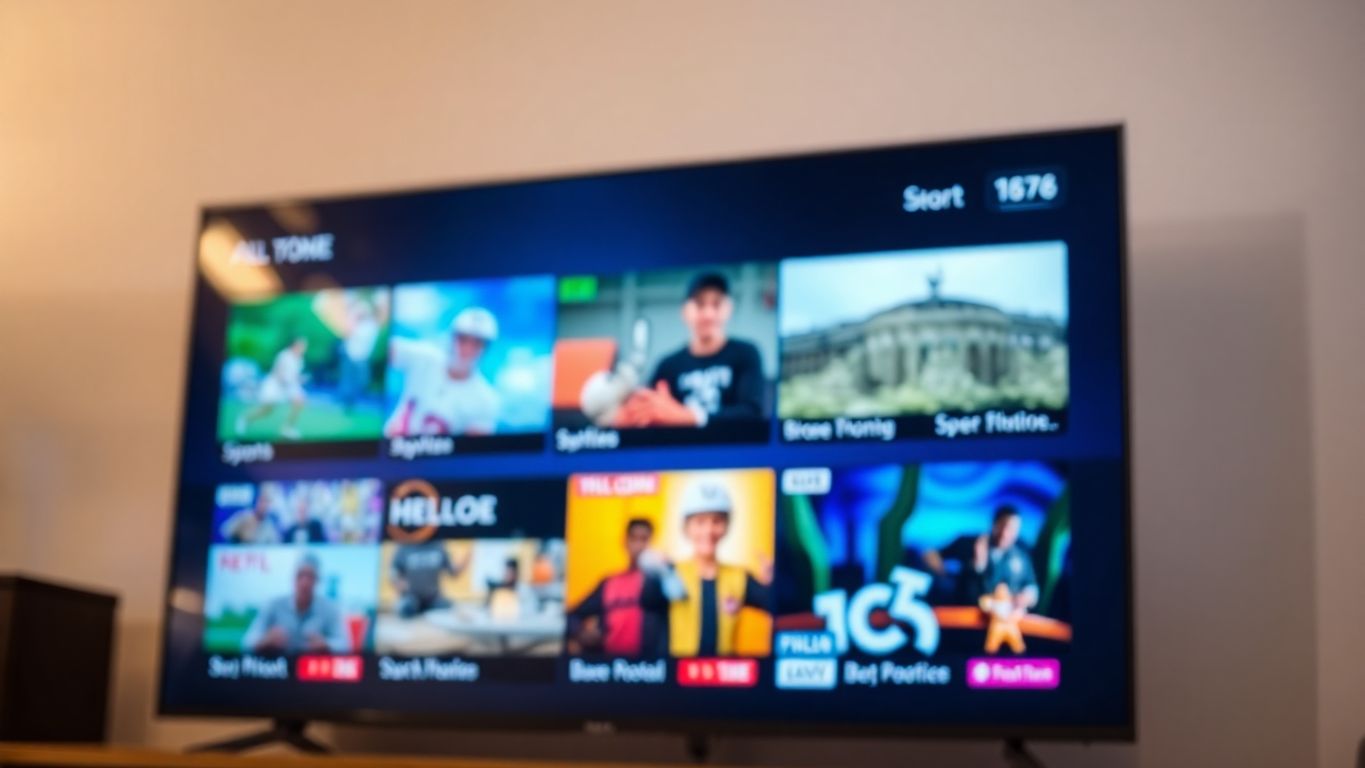 Téléviseur affichant du contenu IPTV HD.