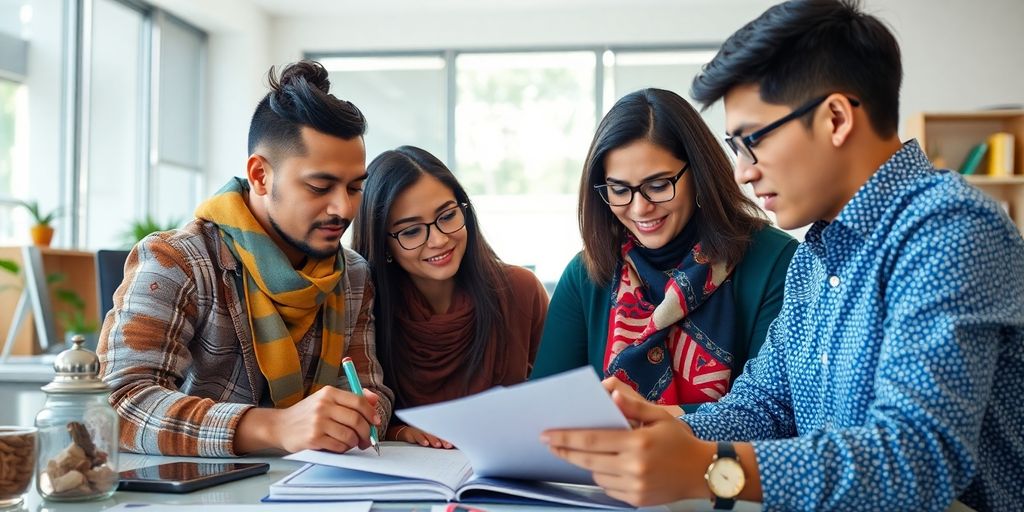 Collaborative document translation in a diverse office environment.