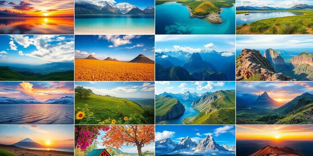 A variety of stunning stock photos in a collage.