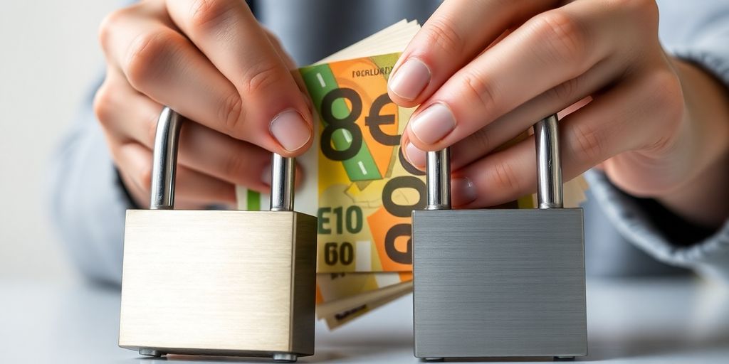 Nederlandse vlag met geld en slot.