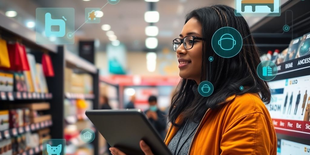 Osoba kupuje online uz preporuke proizvoda.