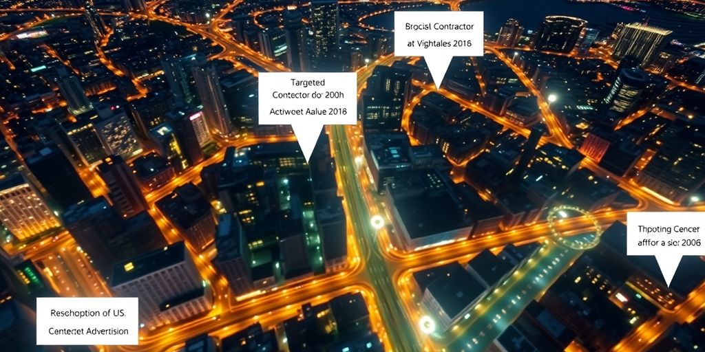 Contractor ads targeting map locations.