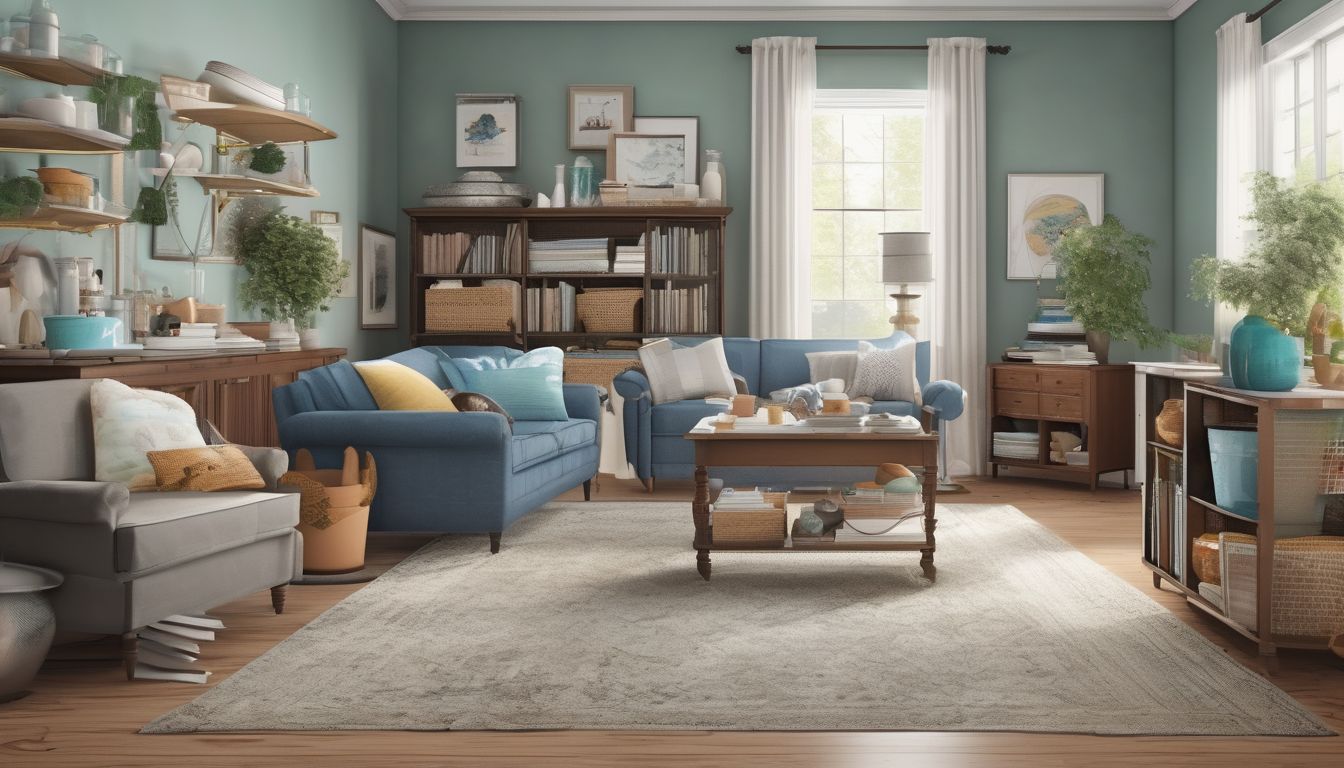 family decluttering home