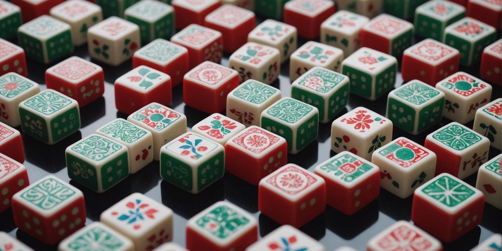 Colorful Mahjong tiles arranged creatively, highlighting their use in marketing projects and stunning visual designs.