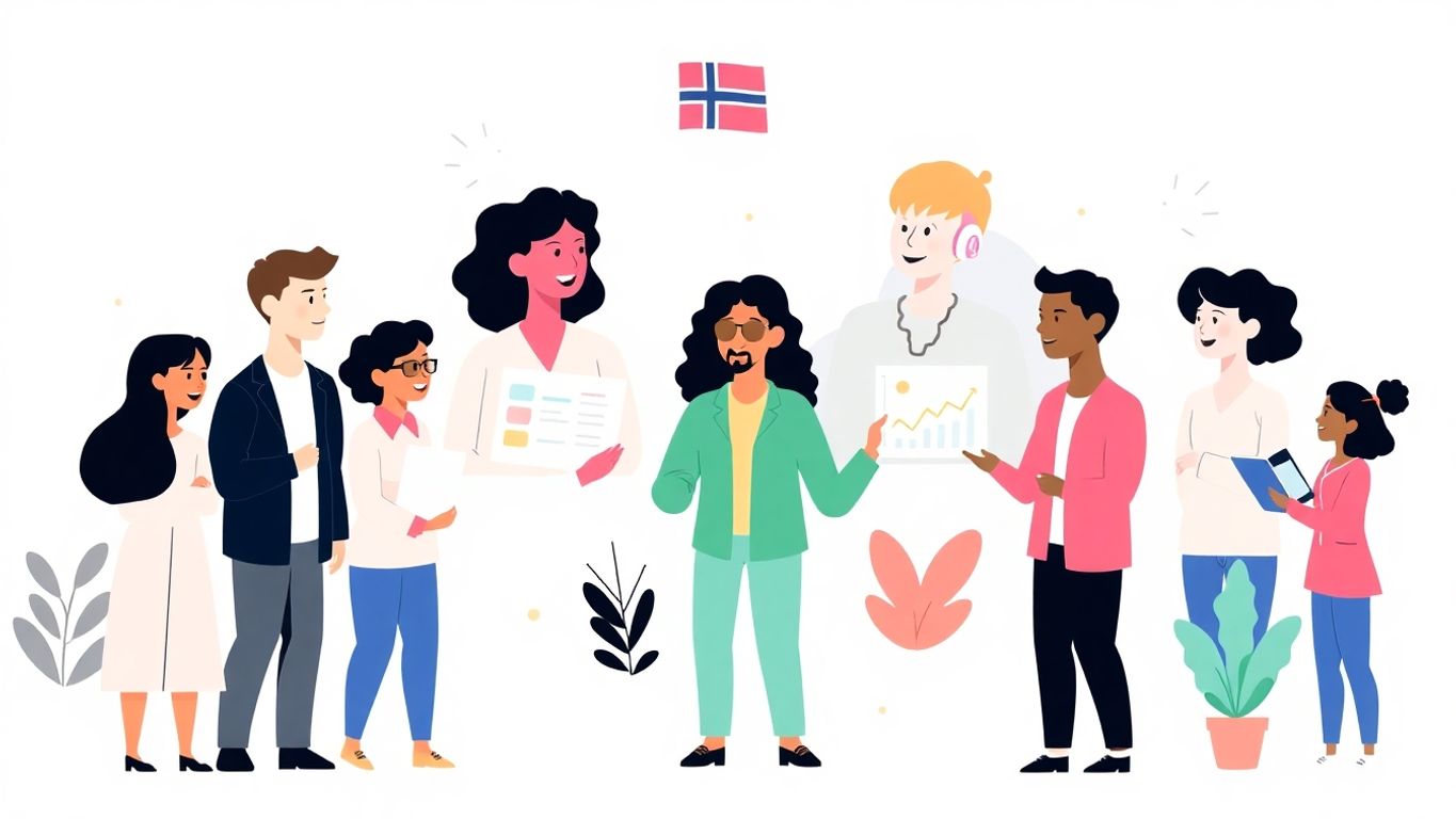 Mennesker som jobber med markedsføring og salg.