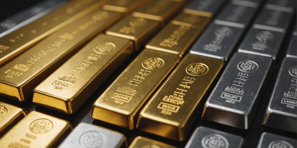 Gold and silver bars with LBMA logo