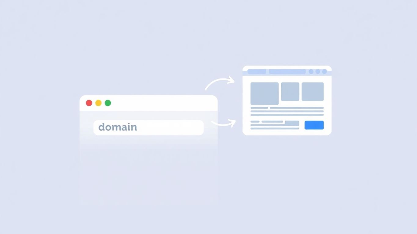 Illustrasjon av domeneintegrasjon med nettsidebygger.